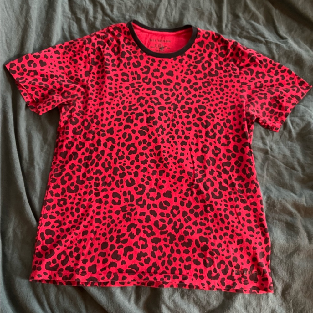 True Religion Red Leopard Print T-Shirt